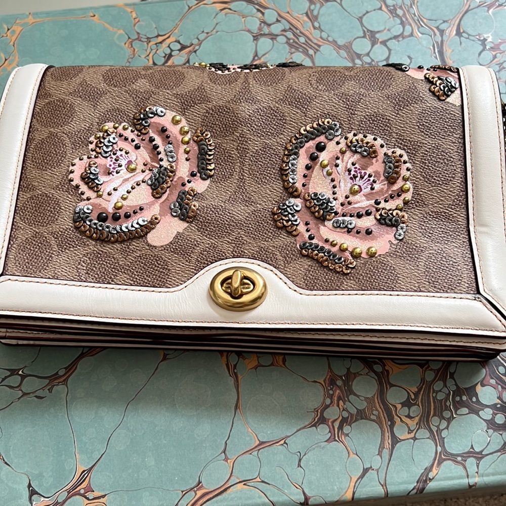 Coach Signature Rose Riley Cross-Body Bag